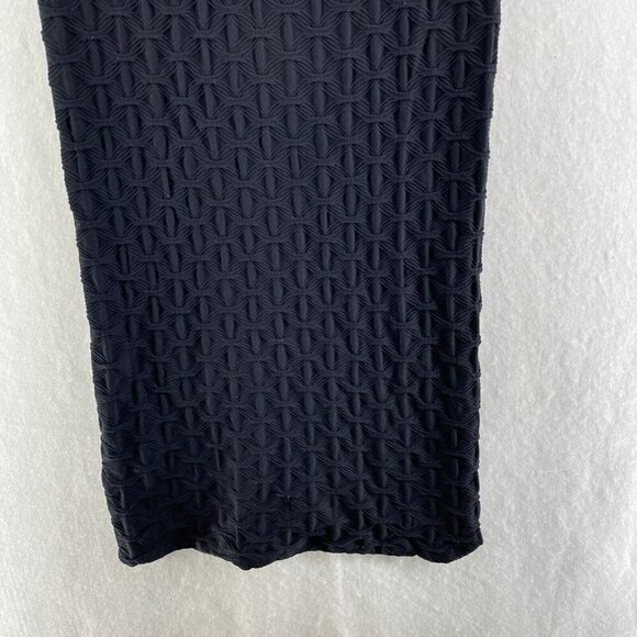 Tees by Tina Dress Women's Sz OS Black Textured Round Neck Bodycon Stretch - Picture 6 of 8